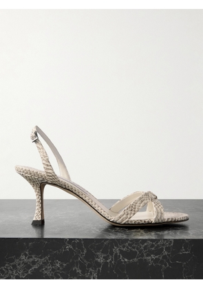 Jimmy Choo - Elsy 70 Snake-effect Leather Slingback Sandals - Animal print - IT36,IT36.5,IT37,IT37.5,IT38,IT38.5,IT39,IT39.5,IT40,IT40.5,IT41,IT41.5,IT42