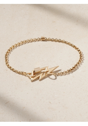 Marla Aaron - Bolt Lock + Rolo Chain 14-karat Gold Bracelet - One size
