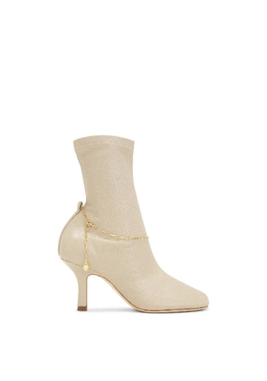 Burberry Square Toe Slinky Leather Ankle Boots