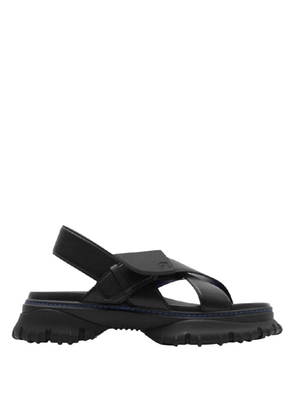 Burberry Pebbled Leather Sandals, Brand Size 37 ( US Size 7 )