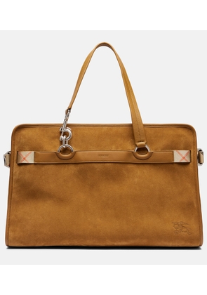 Burberry B Clip Holdall suede duffel bag