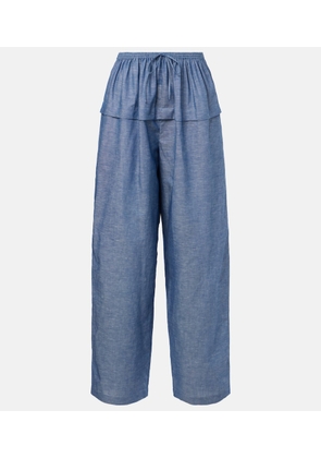 Alaia Cotton and linen wide-leg pants