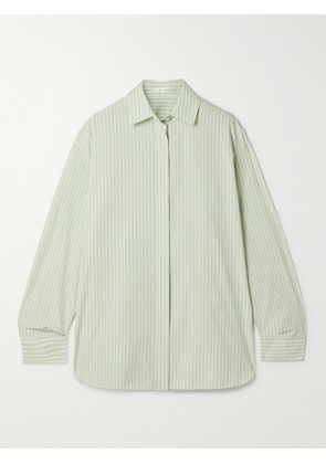 The Row - Vanda Striped Cotton-poplin Shirt - Green - US0,US2,US4,US6,US8,US10,US12,US14