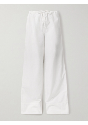 The Row - Enea Cotton Wide-leg Pants - Off-white - US0,US2,US4,US6,US8,US10,US12