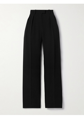 The Row - Alfidis Pleated Cotton-crepe Wide-leg Pants - Black - US0,US2,US4,US6,US8,US10,US12