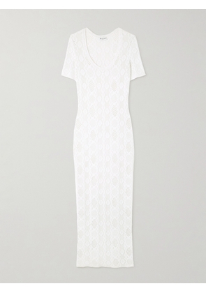 Alaïa - Open-knit Midi Dress - White - FR 34,FR 36,FR 38,FR 40,FR 42,FR 44,FR 46