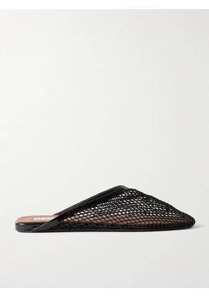 Alaïa - Leather-trimmed Fishnet Mules - Black - IT36,IT36.5,IT37,IT37.5,IT38,IT38.5,IT39,IT39.5,IT40,IT40.5,IT41