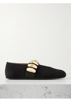 Alaïa - Embellished Suede Ballet Flats - Black - IT36,IT37,IT37.5,IT38,IT38.5,IT39,IT39.5,IT40,IT40.5,IT41