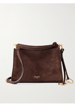 Alaïa - Le Click Small Nubuck Shoulder Bag - Brown - One size