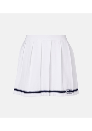 Gucci Intarsia pleated cotton-blend miniskirt