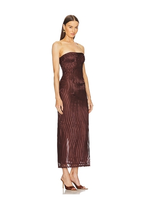 Michael Costello x REVOLVE Opal Midi Dress in Chocolate. Size M. Also in L, S.