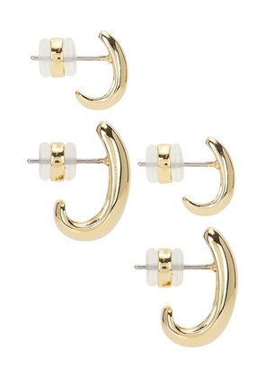 Luv AJ The Classic Claw Hoops Set in Metallic Gold.