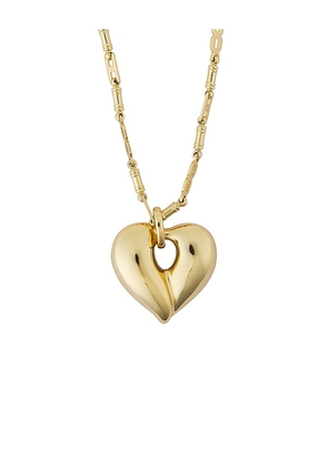 Luv AJ Corazon Statement Necklace in Metallic Gold.