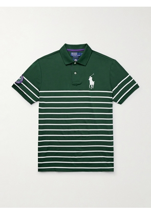 Polo Ralph Lauren - Wimbledon Ballperson Logo-Embroidered Appliquéd Stretch-Jersey Polo Shirt - Men - Green - XS