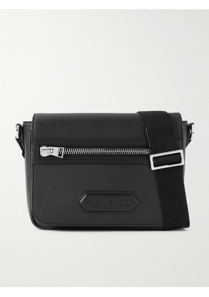 TOM FORD - Full-Grain Leather Messenger Bag - Men - Black