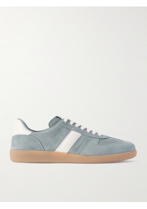 TOM FORD - Archer Leather-Trimmed Suede Sneakers - Men - Blue - EU 40