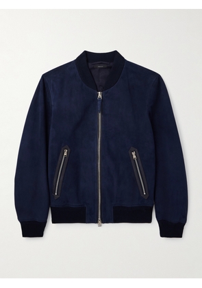 TOM FORD - Suede Bomber Jacket - Men - Blue - IT 46