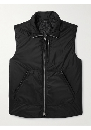TOM FORD - Padded Leather-Trimmed Shell Gilet - Men - Black - IT 46