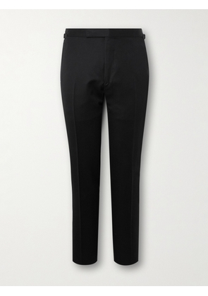 TOM FORD - Shelton Slim-Fit Tapered Grain de Poudre Wool and Mohair-Blend Suit Trousers - Men - Black - IT 46