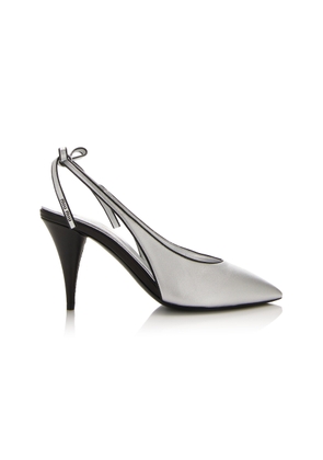 Miu Miu Metallic Leather Slingback Pumps - Moda Operandi