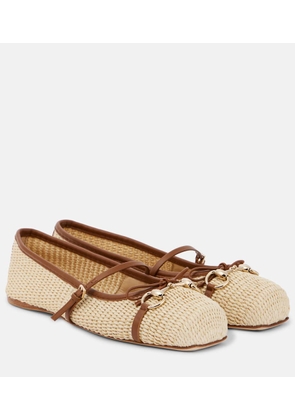 Gucci Gucci Horsebit raffia ballet flats