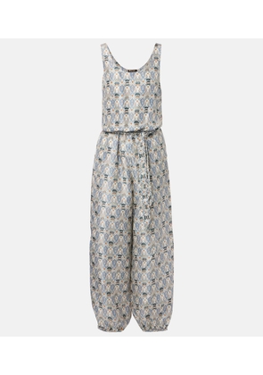 Loro Piana Nadia printed silk shantung jumpsuit