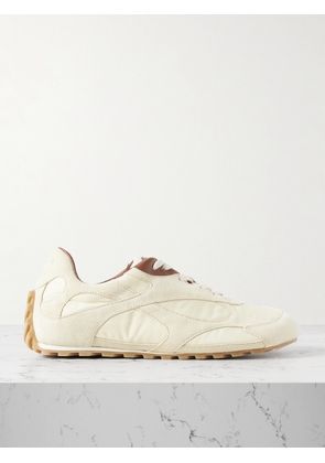Bottega Veneta - Orbit Leather-trimmed Suede And Shell Sneakers - Off-white - EU 36,EU 37,EU 38,EU 39,EU 40,EU 41