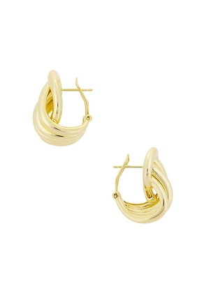 SHASHI Roux Earrings in Metallic Gold.