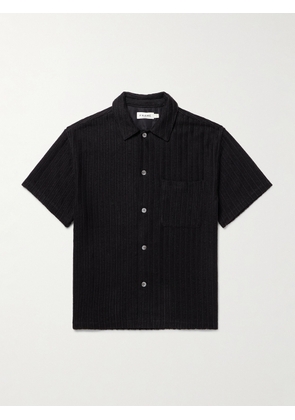 FRAME - Striped Crocheted Shirt - Men - Black - S