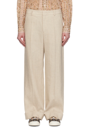 Valentino Beige Pinched Seam Trousers