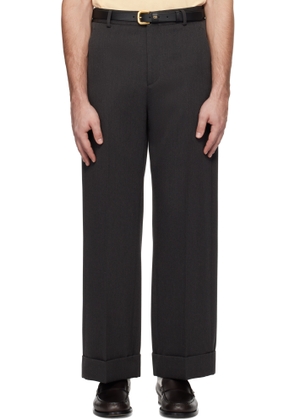 Valentino Gray Wool Gabardine Trousers