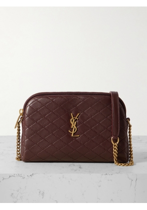 SAINT LAURENT - Gaby Quilted Leather Shoulder Bag - Burgundy - One size