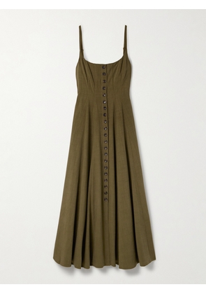 La Ligne - Alba Woven Midi Dress - Green - xx small,x small,small,medium,large,x large