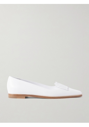 Manolo Blahnik - Pausaniasflat Fringed Leather Loafers - White - IT36,IT36.5,IT37,IT37.5,IT38,IT38.5,IT39,IT39.5,IT40,IT40.5,IT41,IT41.5,IT42