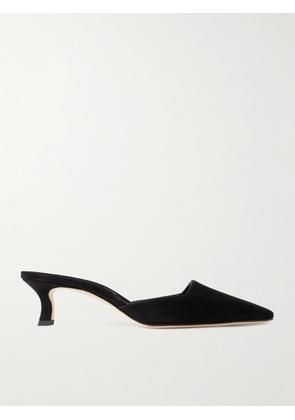 Manolo Blahnik - Moiramu Suede Mules - Black - IT36,IT36.5,IT37,IT37.5,IT38,IT38.5,IT39,IT39.5,IT40,IT40.5,IT41,IT41.5,IT42