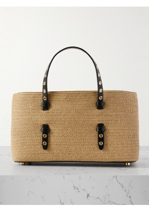 Alaïa - Mena E/w Medium Eyelet-embellished Leather-trimmed Raffia Tote - Neutrals - One size