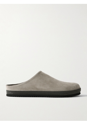 Brunello Cucinelli - Bead-embellished Suede Mules - Gray - IT37,IT37.5,IT38,IT38.5,IT39,IT39.5,IT40,IT40.5,IT41