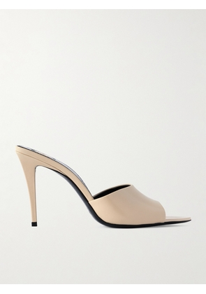 SAINT LAURENT - Romy Leather Mules - Cream - EU 34,EU 34.5,EU 35,EU 36,EU 36.5,EU 37,EU 37.5,EU 38,EU 38.5,EU 39,EU 39.5,EU 40,EU 40.5,EU 41,EU 42