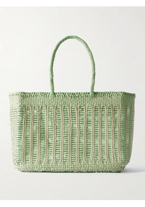 Dragon Diffusion - Bali Basket Woven Leather Tote - Green - One size