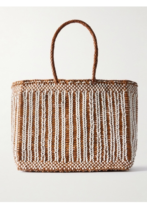 Dragon Diffusion - Bali Basket Woven Leather Tote - Brown - One size