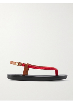 Ancient Greek Sandals - Zoi Leather-trimmed Braided Cord Sandals - Red - IT35,IT36,IT37,IT38,IT39,IT40,IT41,IT42
