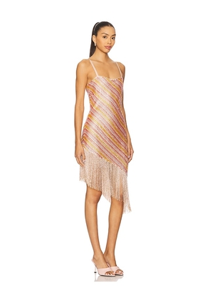 For Love & Lemons Capri Beaded Mini Dress in Pink. Size 12. Also in 2, 4, 6.