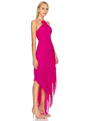 Lovers and Friends Shelby Asymmetric Dress in Fuchsia. Size S. Also in M, XS.