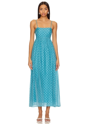 MINKPINK Lucille Maxi Dress in Teal. Size S, XS.