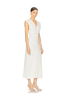 St. Agni Plunge Drape Dress in White. Size S. Also in M, XS.
