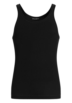 Dolce & Gabbana logo-patch tank top - Black