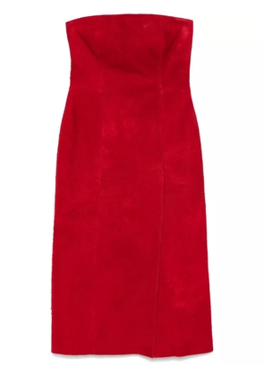 Alexander McQueen suede mini dress - Red