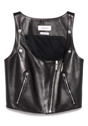 Alexander McQueen leather top - Black