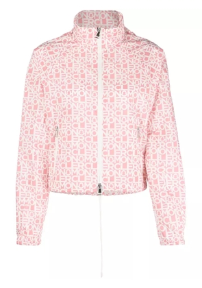 Moncler logo-print zip-up jacket - Pink