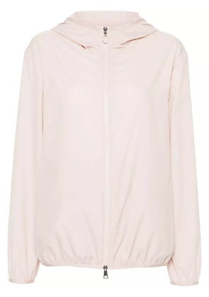 Moncler logo-patch hooded windbreaker jacket - Pink